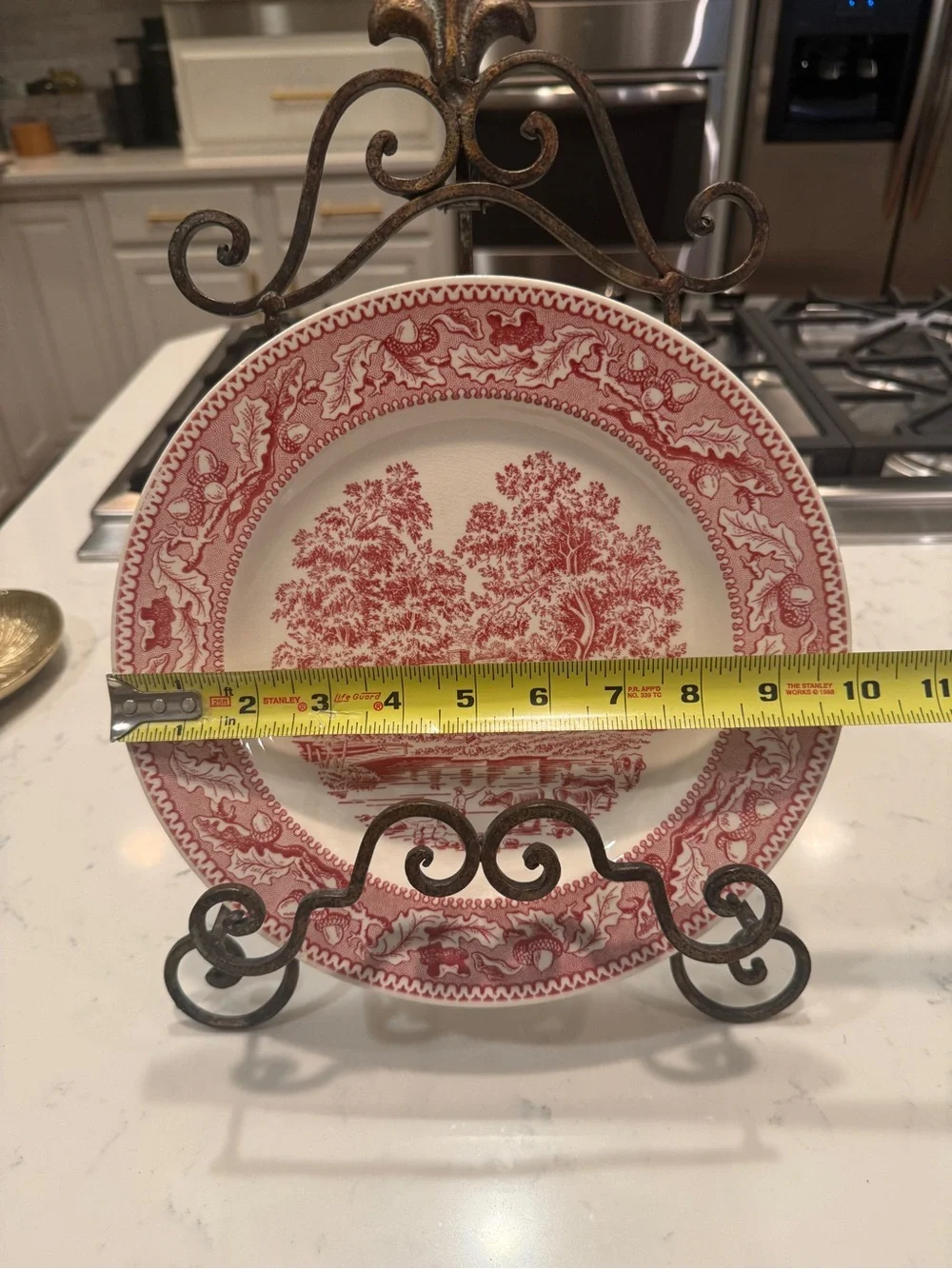 1965 Memory Lane Royal Ironstone Red Transferware Dinner Plate 10” Farmhouse USA
